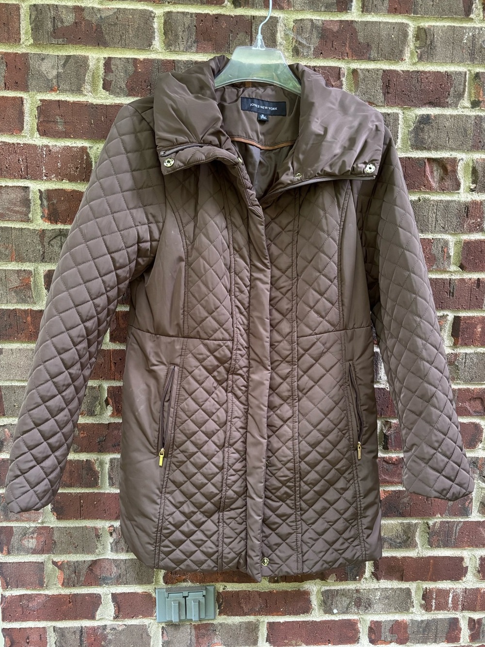 Jones New York Quilted Brown Coat